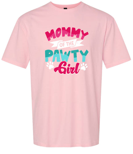 Mommy of the Pawty Girl Adult Gildan Soft Shirt