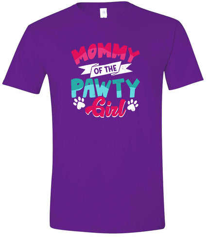 Mommy of the Pawty Girl Adult Gildan Soft Shirt