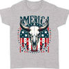 America Cow Skull 4th Of July Flag Shirt | Fourth Of July T-Shirt | Patriotic Flag Shirt | Independence Day Tee 682305