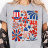 Retro America Coquette Shirt | Floral 4th Of July T-Shirt | Vintage USA Shirt | Land Of The Free Shirt | Independence Day Shirt 682323