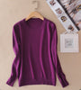 Winter Cashmere Jumper Slim Fit Plus Size Solid Color Round Neck for Women
