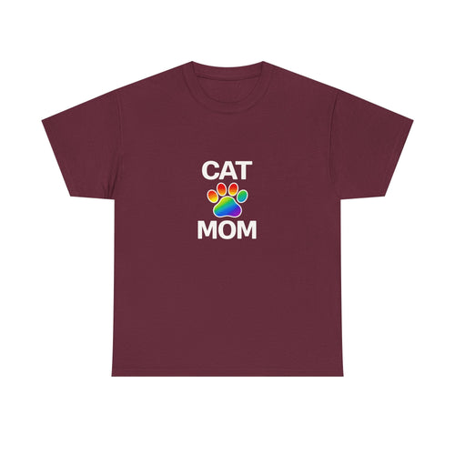 Pride Cat Mom Heavy Duty Unisex Tee Sizes Small - 5XL (11 colors)