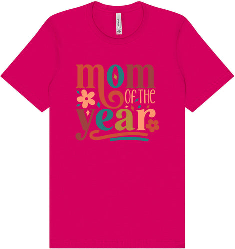 Colorful Mom of the Year Adult Bella Canvas Shirt