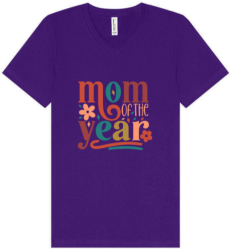 Colorful Mom of the Year Unisex V-Neck Shirt