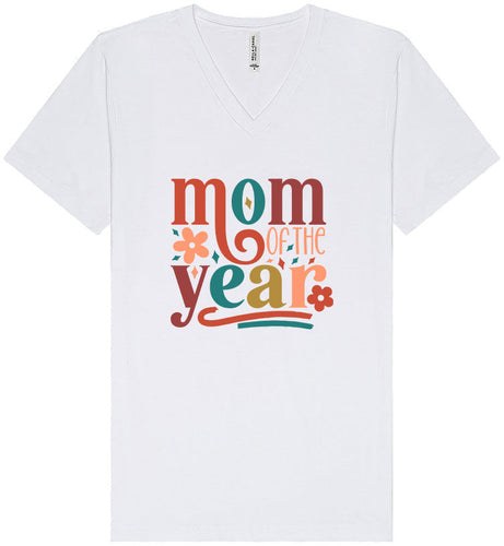 Colorful Mom of the Year Unisex V-Neck Shirt