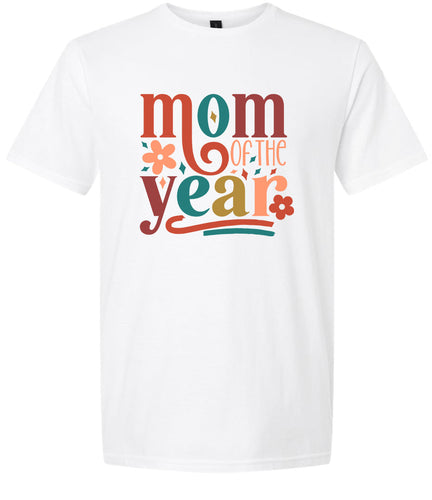Colorful Mom of the Year Adult Gildan Soft Shirt