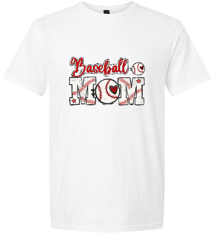 Baseball Mom Adult Gildan Soft Shirt