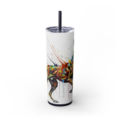 Skinny Tumbler with Straw – 20 oz Stainless Steel Cup