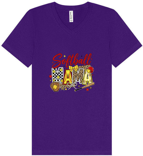 Softball Mama Unisex V-Neck Shirt