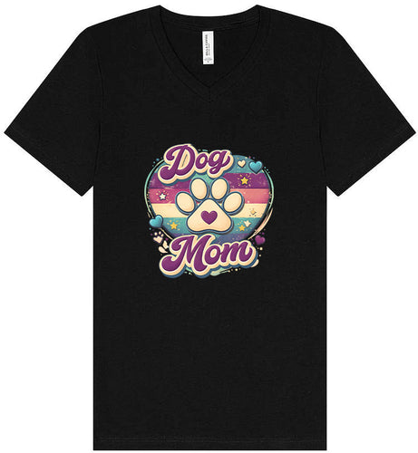 Retro Dog Mom Unisex V-Neck Shirt