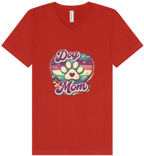 Retro Dog Mom Unisex V-Neck Shirt