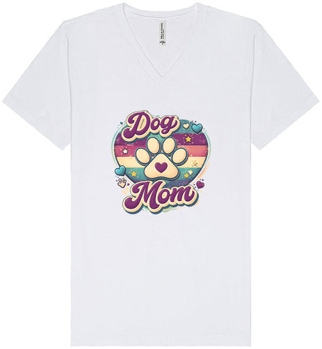 Retro Dog Mom Unisex V-Neck Shirt
