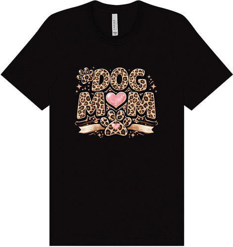 Leopard Print Dog Mom Adult Bella Canvas Shirt