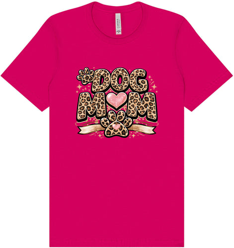 Leopard Print Dog Mom Adult Bella Canvas Shirt