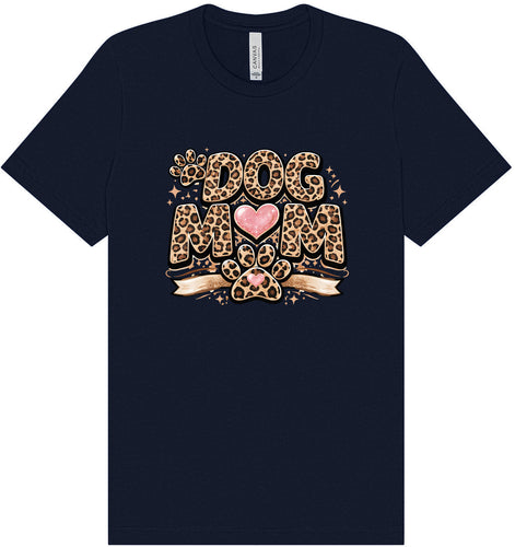 Leopard Print Dog Mom Adult Bella Canvas Shirt