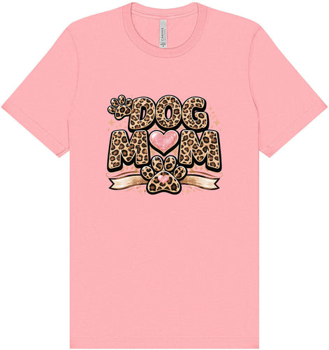 Leopard Print Dog Mom Adult Bella Canvas Shirt