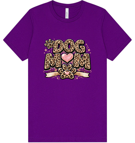 Leopard Print Dog Mom Adult Bella Canvas Shirt