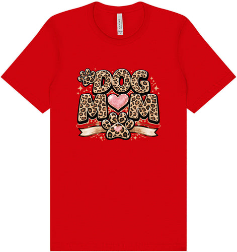 Leopard Print Dog Mom Adult Bella Canvas Shirt