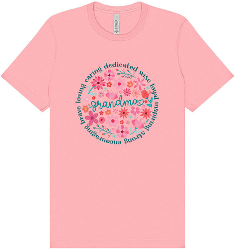 Flowers for Grandma Adult Bella Canvas Shirt