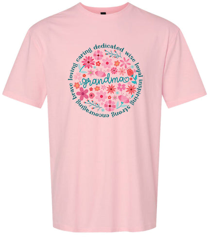 Flowers for Grandma Adult Gildan Soft Shirt