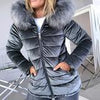Ladies winter velvet coat faction overcomes