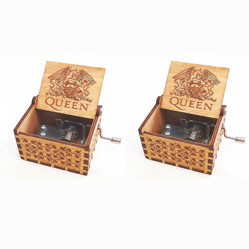 Antique Carved Wooden Hand Crank Spirited Away Music Box Christmas Gift Birthday Gift Party Decoration