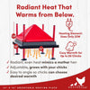 RentACoop 12x12” Adjustable Heating Plate with Hard Anti-Roost Cone Set and Removable Comfort Feathers - Chick Brooder Heat Plate Warms Up to 20 Chicks