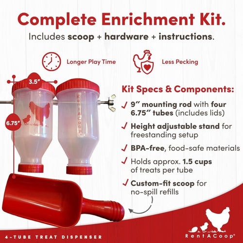 RentACoop Large, Height Adjustable Chicken Treat Dispenser