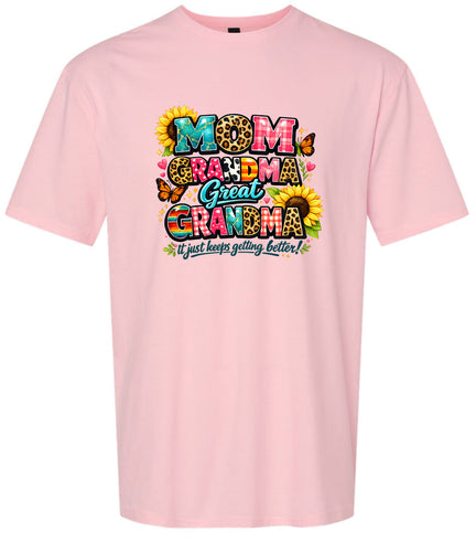 Mom, Grandma, Great Grandma Adult Gildan Soft Shirt
