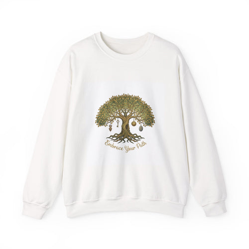 Crewneck Sweatshirt — Embrace Your Path Tree of Life Graphic