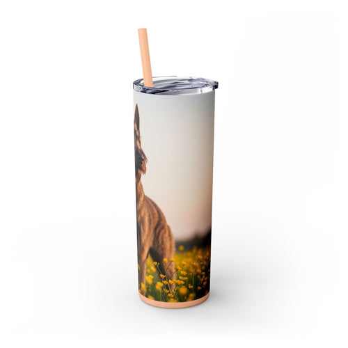 Skinny Tumbler with Straw – 20 oz Stainless Steel Cup