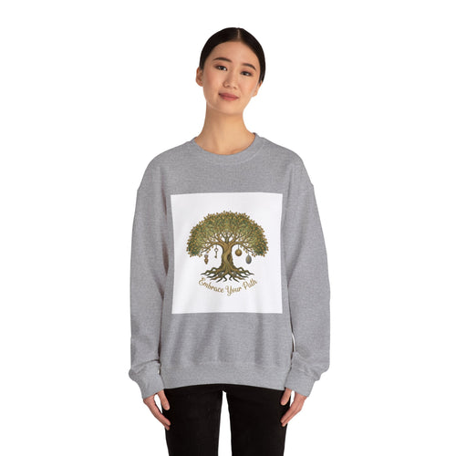 Crewneck Sweatshirt — Embrace Your Path Tree of Life Graphic