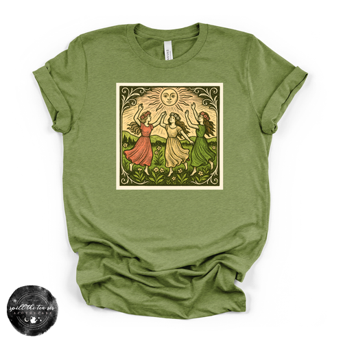Dancing Around the Celestial Moon Tee | Mystical Moon Graphic T-Shirt