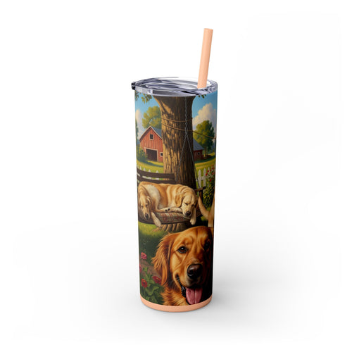 Skinny Tumbler with Straw – 20 oz Stainless Steel Cup