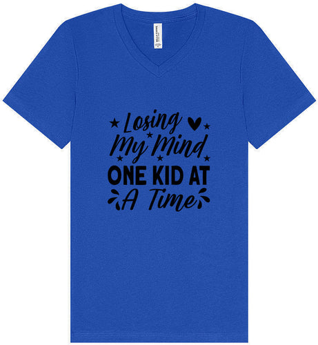Losing My Mind One Kid at a Time Unisex V-Neck Shirt