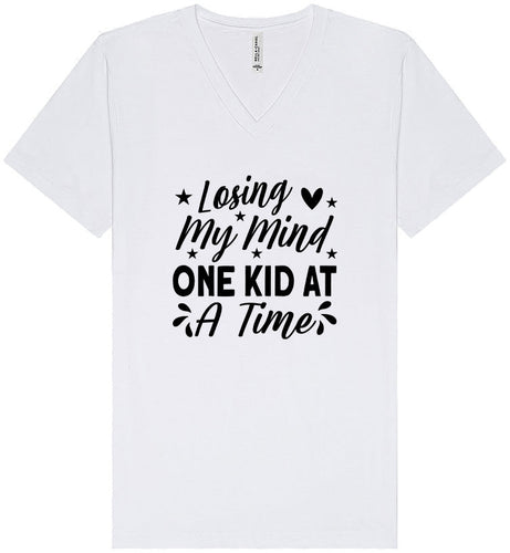 Losing My Mind One Kid at a Time Unisex V-Neck Shirt