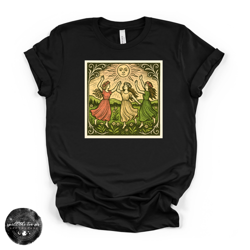 Dancing Around the Celestial Moon Tee | Mystical Moon Graphic T-Shirt