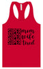 Super Mom, Super Wife, Super Tired Women's Racerback Tank