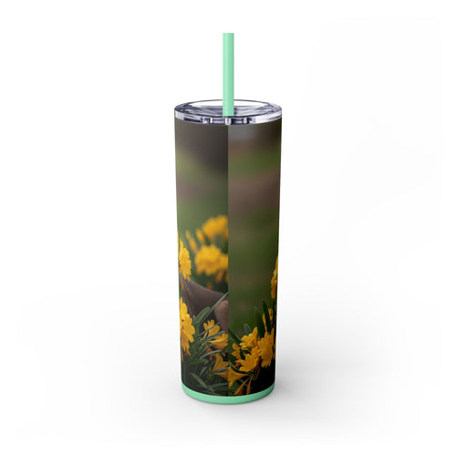 Skinny Tumbler with Straw – 20 oz Stainless Steel Cup