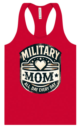 Proud Military Mom Women's Racerback Tank