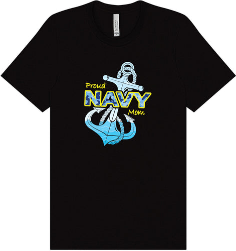Proud Navy Mom Adult Bella Canvas Shirt