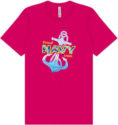 Proud Navy Mom Adult Bella Canvas Shirt