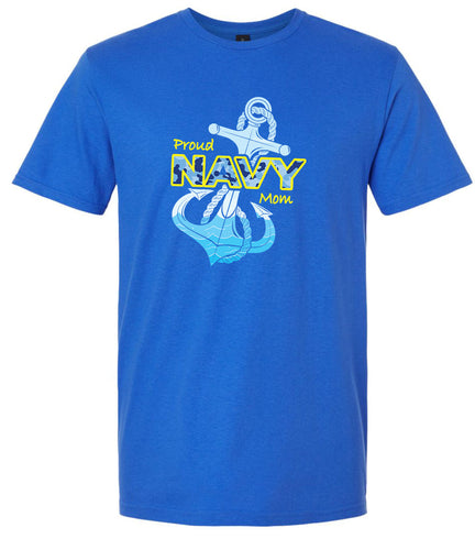 Proud Navy Mom Adult Gildan Soft Shirt