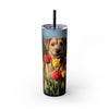 Skinny Tumbler with Straw – 20 oz Stainless Steel Cup