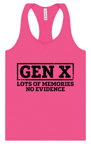 Gen X No Evidence Women's Racerback Tank