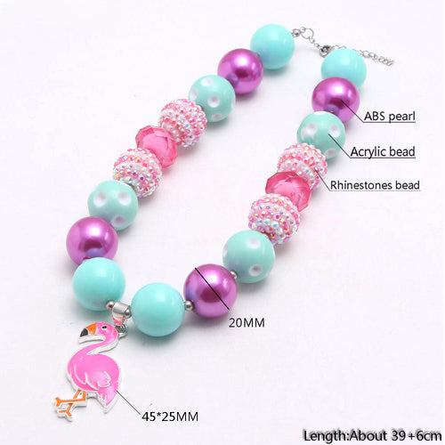 Mermaid Flamingo Acrylic Beaded Dog Necklace (3 colors)