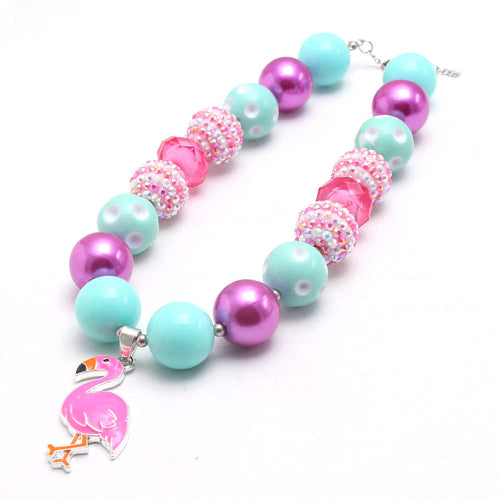 Mermaid Flamingo Acrylic Beaded Dog Necklace (3 colors)