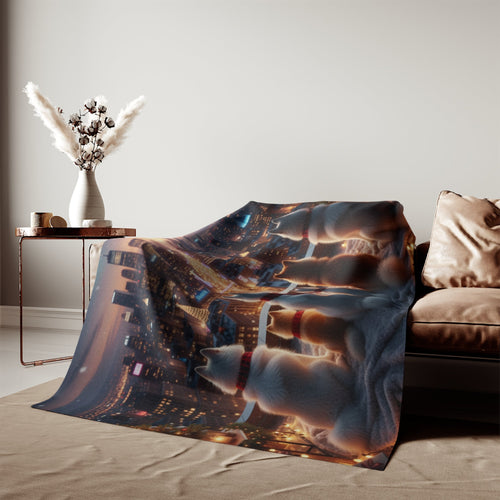 Holiday Nightscape City Lights Blanket