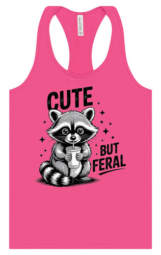 Cute but Feral Women's Racerback Tank