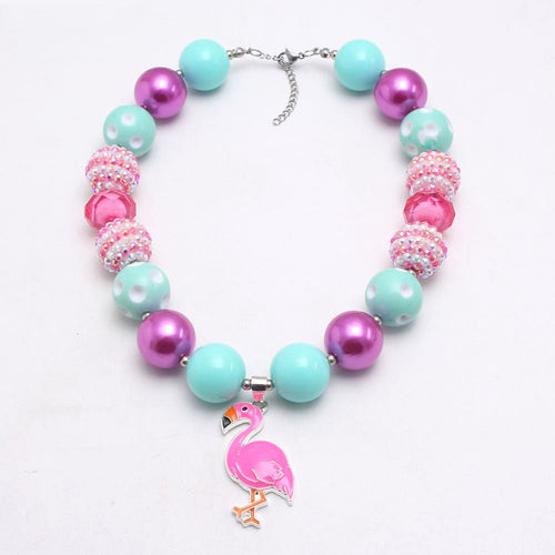 Mermaid Flamingo Acrylic Beaded Dog Necklace (3 colors)